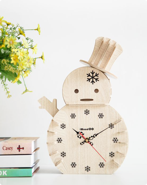 Cute snowman shaped clock